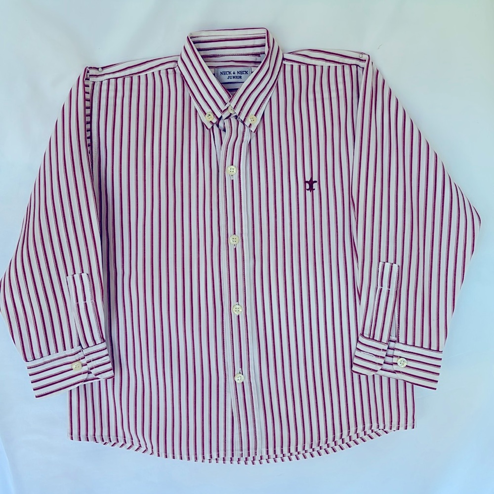 Unique Neck & Neck Brand Gently Worn Dress Long Sleeves Shirt Size 4 Stripe LN - Picture 5 of 10